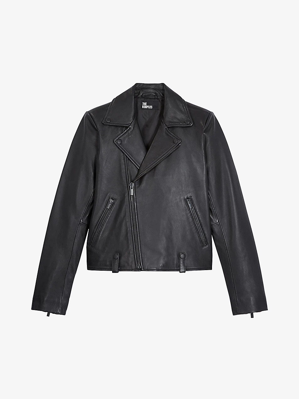 Notched-collar leather biker jacket | Selfridges