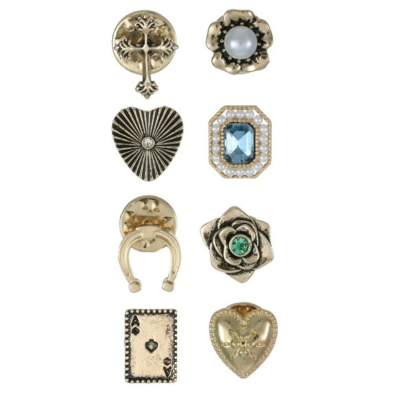 No Boundaries Goldtone Pin Set, 8 Pieces | Walmart (US)