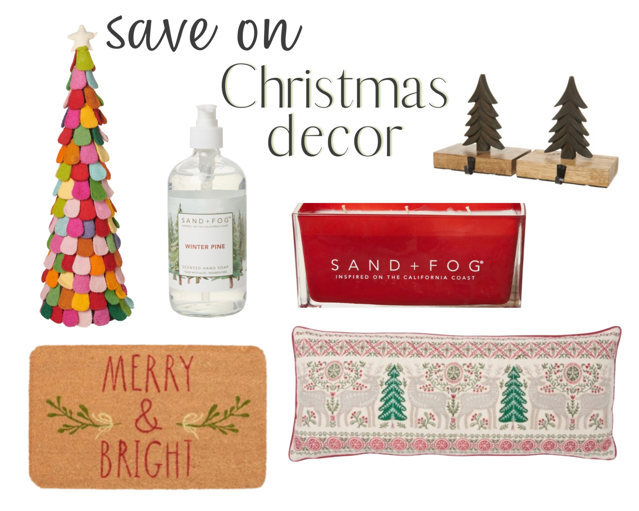 Affordable Christmas decor in my cart!
Multicolor vintage felt Christmas tree
Holiday candle
Christmas pillow
Merry and bright front door holiday mat
Holiday soap
Stocking hook

#LTKSeasonal #LTKHoliday #LTKunder50