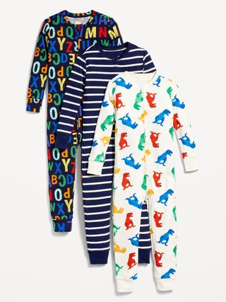 Unisex Snug-Fit Printed Pajama One-Piece 3-Pack for Toddler & Baby | Old Navy (US)