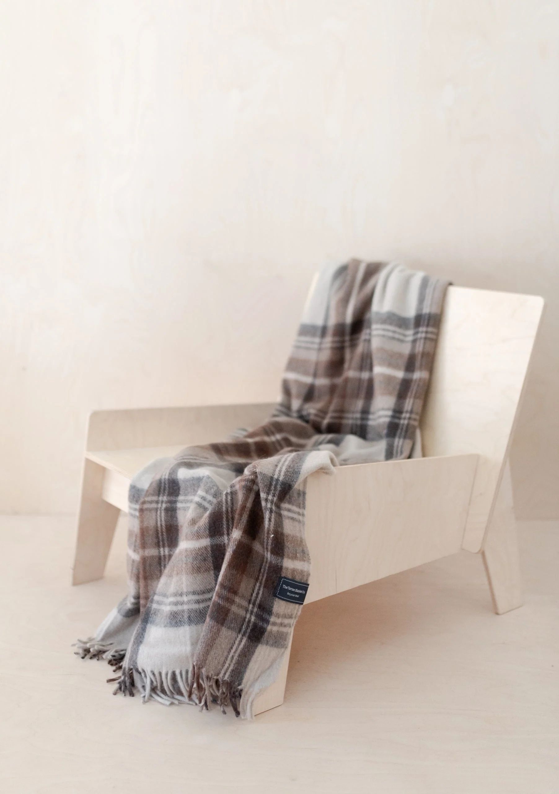 Recycled Wool Small Blanket in Stewart Natural Dress Tartan | The Tartan Blanket Co.