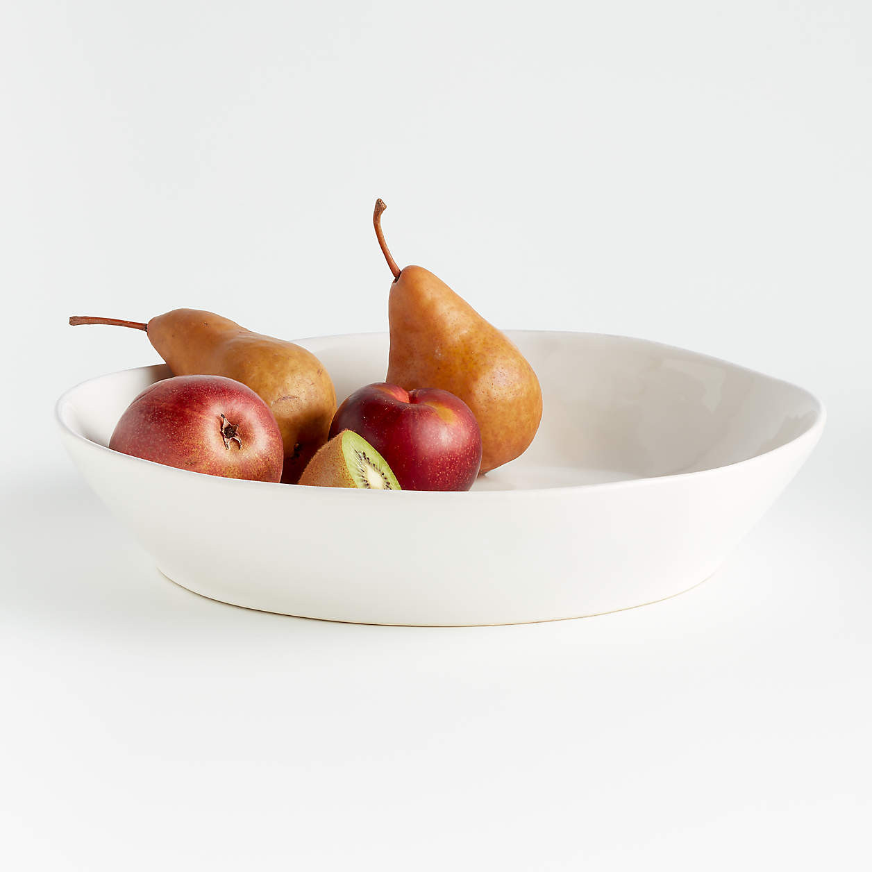 Marin White Stoneware Centerpiece Bowl + Reviews | Crate & Barrel | Crate & Barrel