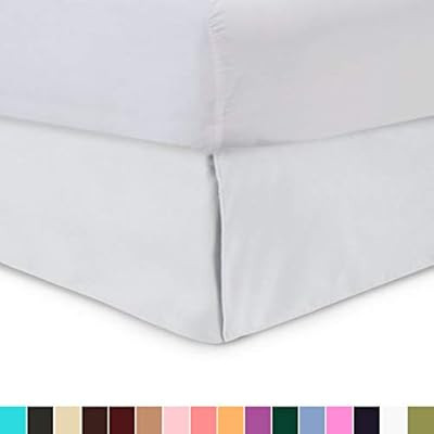 Amazon.com: Harmony Lane Tailored Bedskirt - 14 inch Drop, King, White Bed Skirt with Split Corne... | Amazon (US)