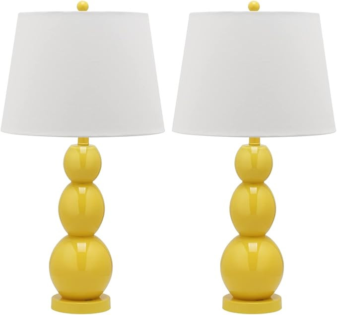 SAFAVIEH Lighting Collection Jayne Modern Contemporary Yellow 3-Sphere Glass 28-inch Bedroom Livi... | Amazon (US)
