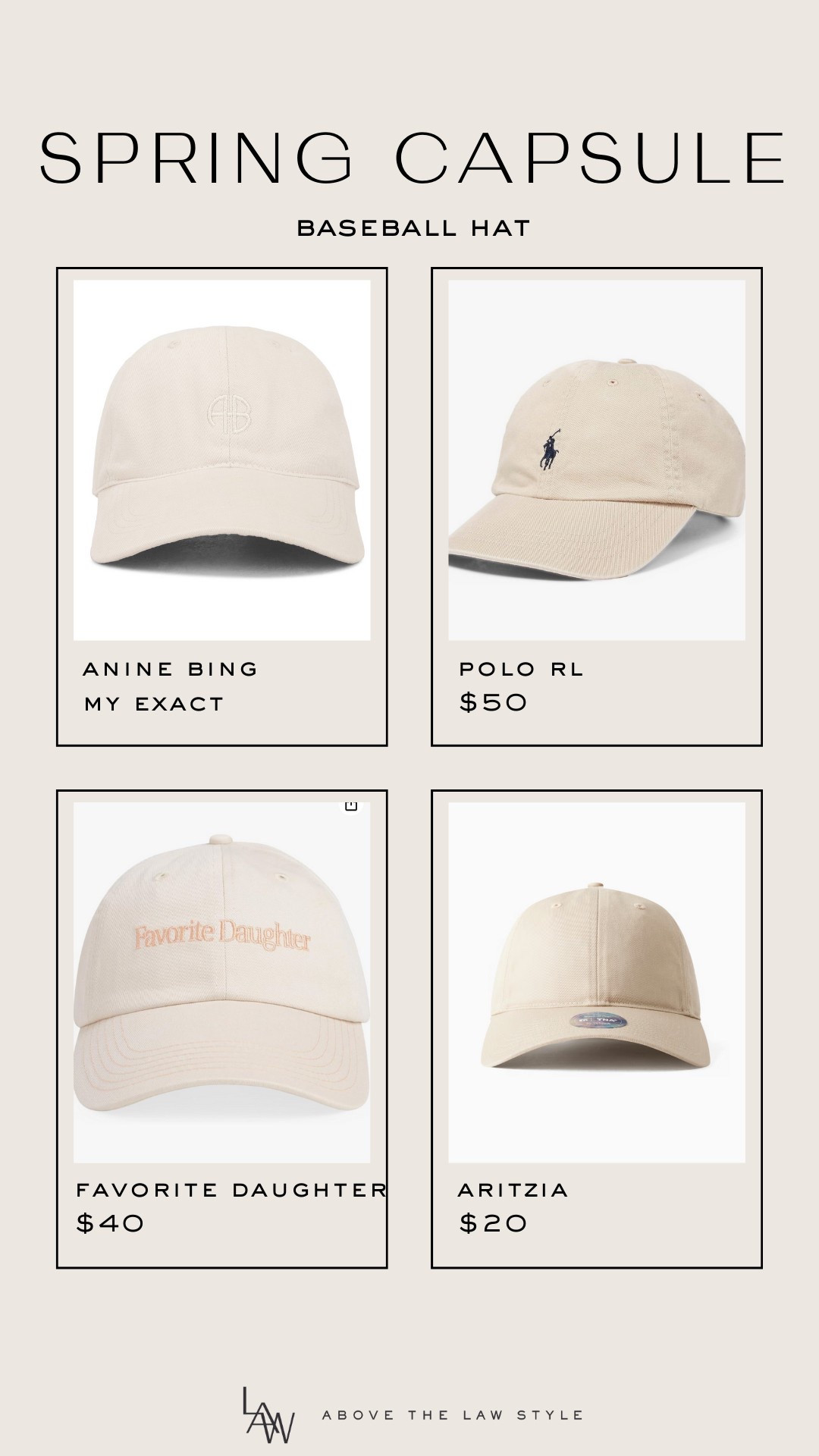 Spring Capsule: Baseball Hat

#LTKFindsUnder50 #LTKStyleTip #LTKFindsUnder100