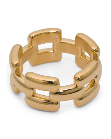 Made In Italy 14kt Gold Tube Link Ring | TJ Maxx