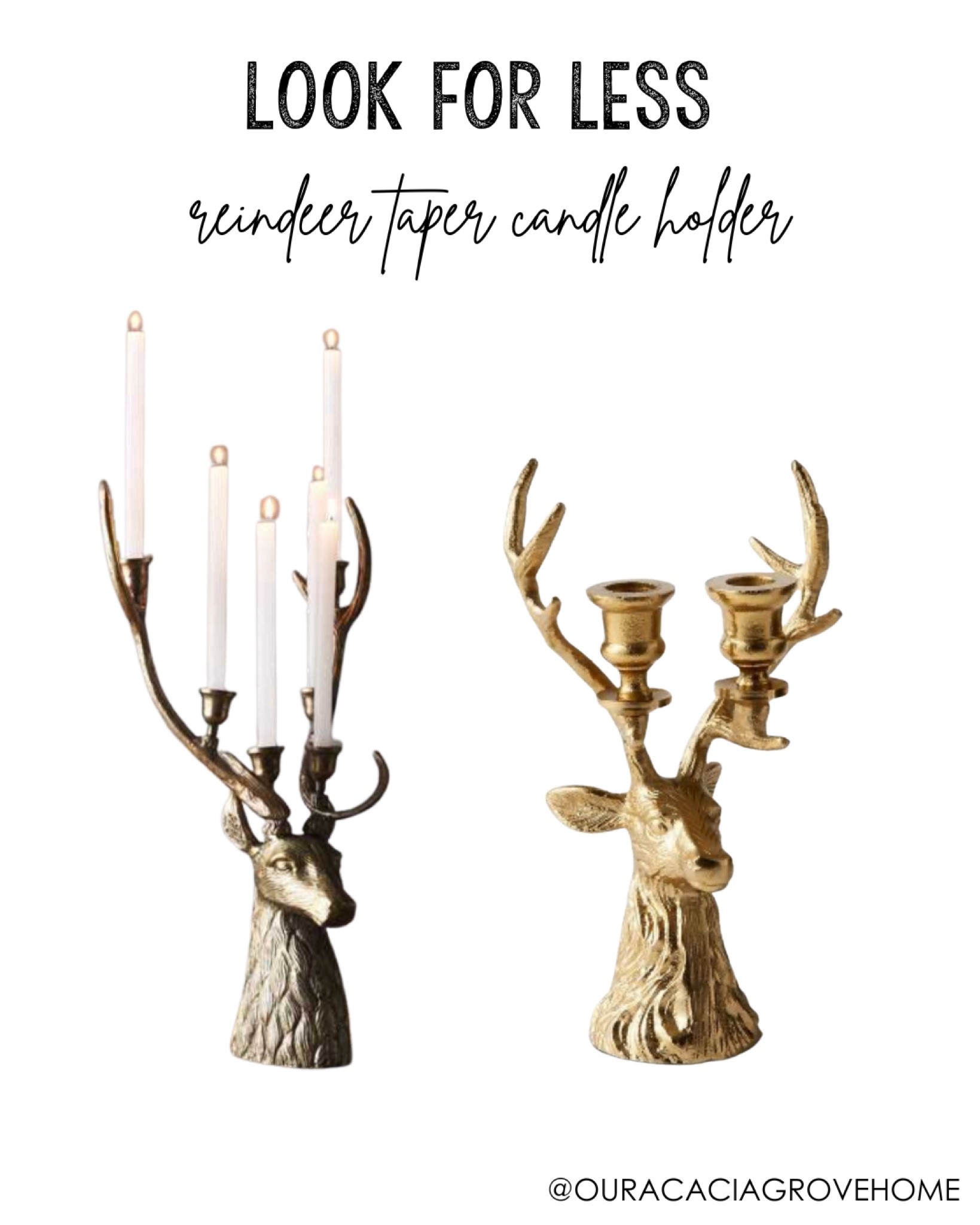 Reindeer taper candle holders! The one from Arhaus is $200 but Target has one for $25! It’s sold out online but may come back in stock! And available in stores!

#LTKhome #LTKSeasonal #LTKHoliday