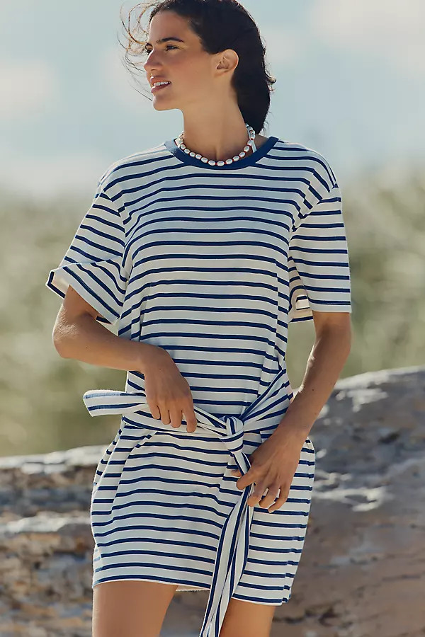 Tie-Waist Mini T-Shirt Dress | Anthropologie (US)