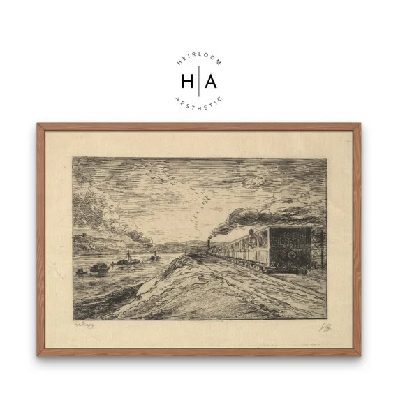 Locomotive Print/ Vintage Sketch/ Vintage Art/ Antique Art/ - Etsy | Etsy (US)