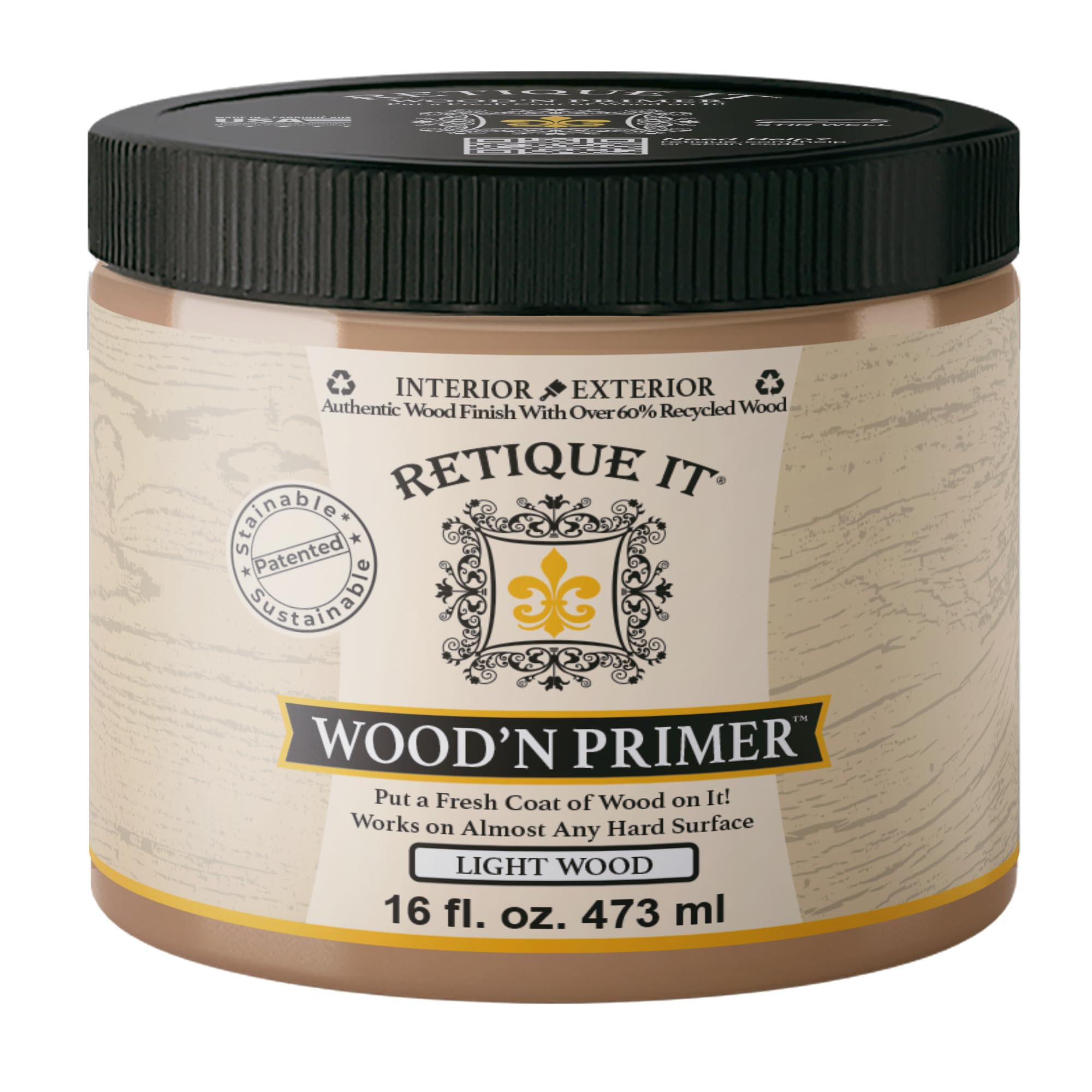 Retique It Wood'n Primer - Paint it then stain it - Stainable Wood Fiber Paint (Light Wood, Mediu... | Amazon (US)