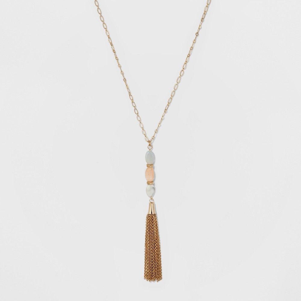 Sugarfix by BaubleBar Gemstone Pendant Necklace with Tassels - Gold, Girl's, Multi-Colored | Target