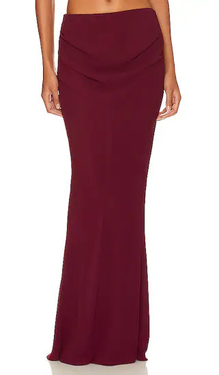 Antonella Maxi Skirt in Burgundy | Revolve Clothing (Global)