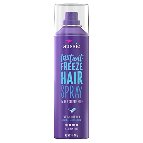 Aussie Instant Freeze With Jojoba Oil & Sea Kelp Hairspray, 7.0 Oz, 7 Fl Oz | Amazon (US)