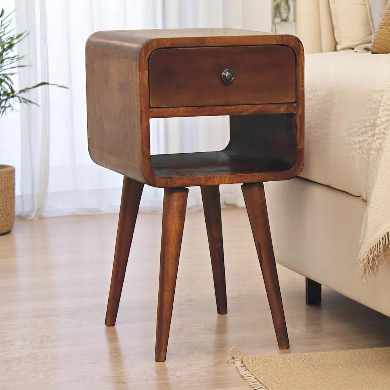 George Oliver 1 - Drawer Solid Wood Nightstand in Chestnut & Reviews | Wayfair | Wayfair North America