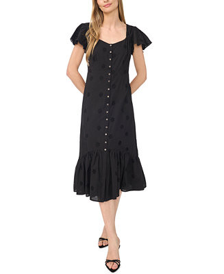 CeCe Women's Flutter-Sleeve Sweetheart Neck Midi Dress - Macy's | Macy's