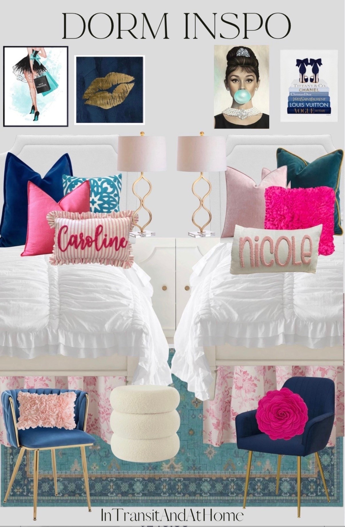 College Dorm Inspiration for Girls in Navy, Teal, and Pink

#dormdecor #dormroom #dormbedding #dormheadboard #arearug #deskchair #throwpillows #desklamp #dormcabinet #wallart #ottoman #duvetcover #twinxl #twinxlbedding

Smart Auburn Tufted No Nails Dorm Headboard
Domicare Velvet Storage Ottoman Bench with Lid, Ottoman with Storage for Living Room, Storage Ottoman Bench & End of Bed Bench, Upholstered Foot Rest,Teal
LoveShackFancy Damask Vaulted Bed Skirt
MIULEE 20x20 Pillow Inserts,Set of 2 Down Feather Throw Pillows for Couch Sofa Bed, Decorative Fluffy Throw Pillow Inserts Cotton Fabric,White
Aqua Cut Velvet Pillow Cover // Kravet Circulate Teal Aqua Animal Spots Custom Throw Pillow 20x20 22x22 18 20 22 24 26 Euro x Lumbar
LSSPAID Velvet Dining Chairs Set of 2, Blue Upholstered Modern Accent Vanity Armchair with Gold Metal Legs for Kitchen Bedroom Living Room
Boho 8x10 Large Teal Green Rugs for Living Room - Vibrant Turquoise Rug for Bedroom under Bed, Dining Room under Kitchen Table, Washable Soft Non Slip Unique Aqua Colorful Indoor Décor teal area rug
Stupell Industries 'Navy Blue Heels Chic Bookstack', Canvas Art, 16 x 20 Inches, Easy to Hang and Sturdy, Made in USA, by Amanda Greenwood

#LTKU #LTKHome #LTKKids