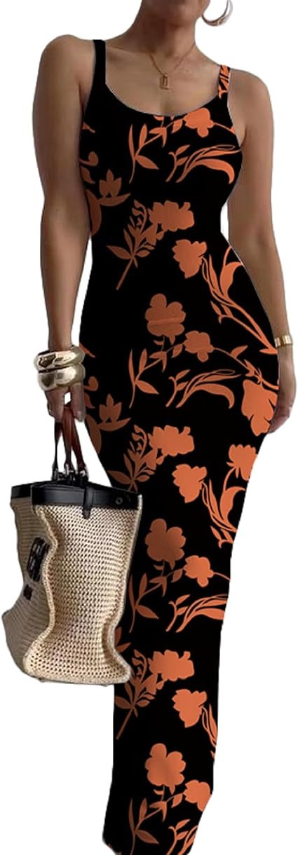 Nimsruc Women Summer Long Dress Casual Slip Sexy Slim Sleeveless Bodycon Maxi Dresses for Women 2... | Amazon (US)