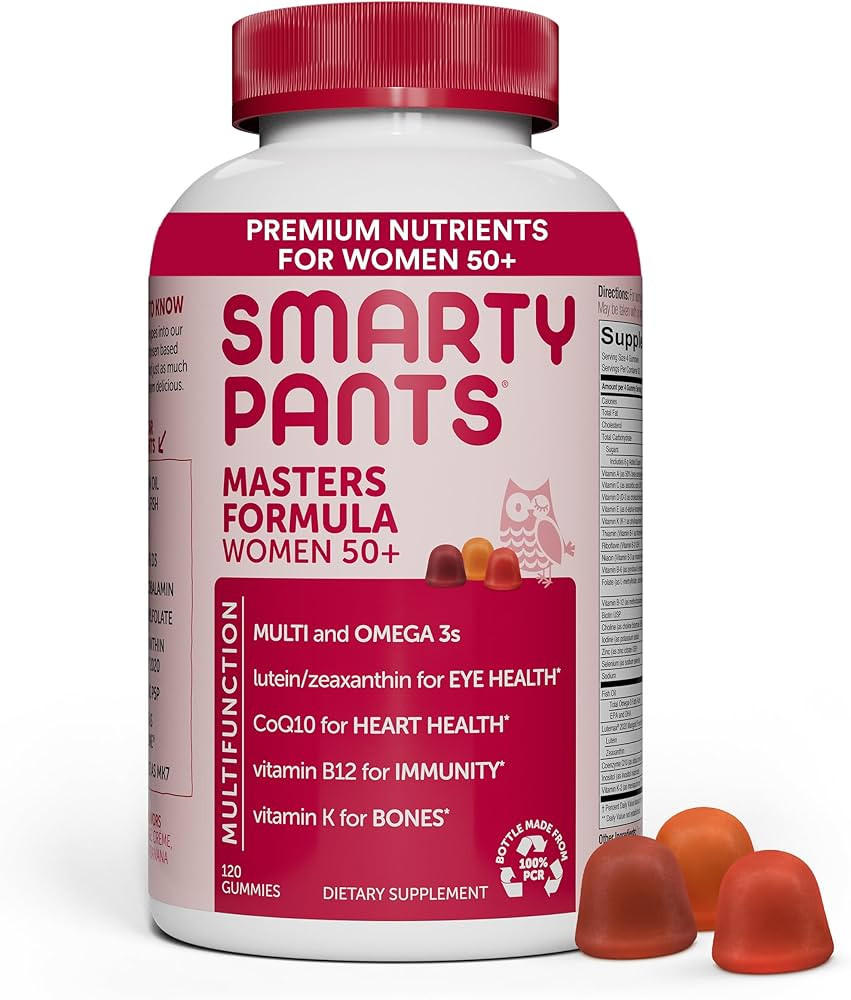 SmartyPants Women's Masters 50+ Multivitamin: Vitamin C, D3 & Zinc for Immunity, Lutein/Zeaxanthi... | Amazon (US)