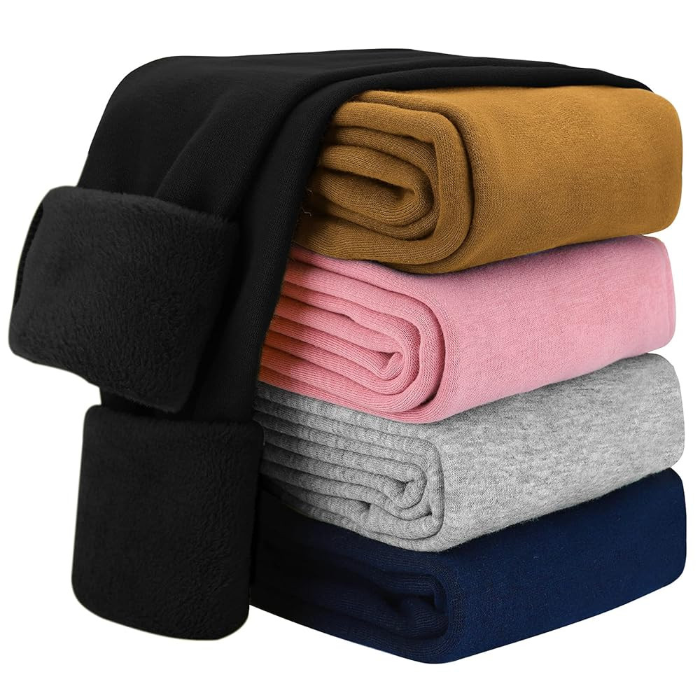 KEREDA Girls Fleece Lined Leggings Winter Warm Pants for Kids 3-14 Years | Amazon (US)