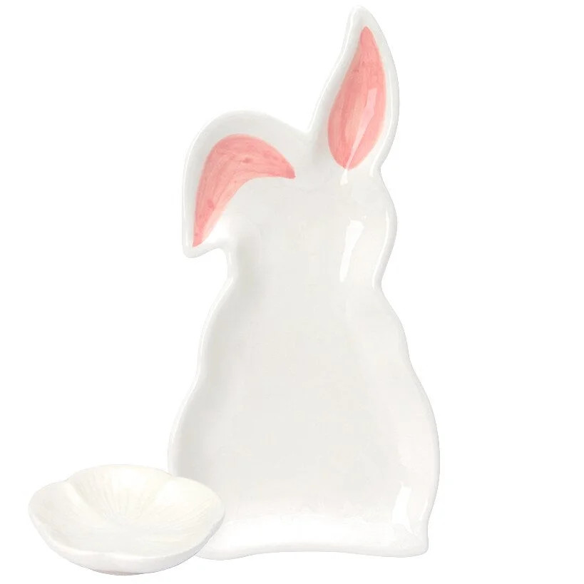 Whimsical Spring Teal Bunny Easter Tabletop Collection - Serving Platter | Walmart (US)