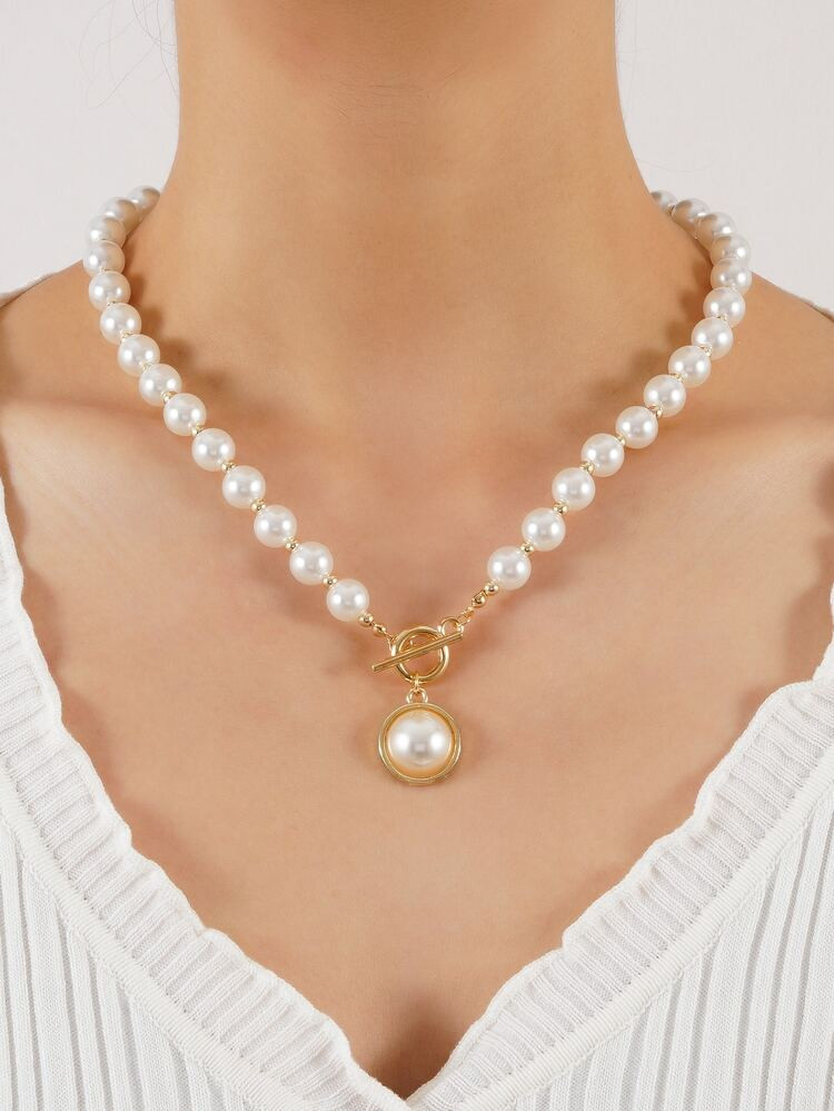 Faux Pearl Beaded Necklace | SHEIN