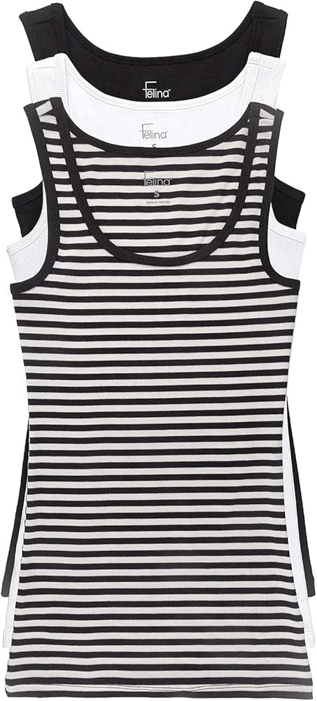 Felina Cotton Ribbed Tank Top - Class Tank Top for Women, Workout Tank Top for Women (Color Optio... | Amazon (US)