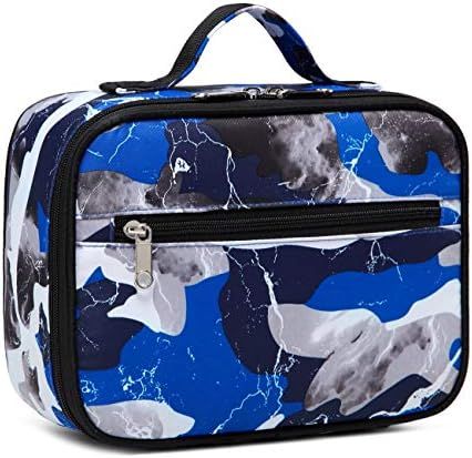 BLUEFAIRY Kids Insulated Lunch Box Bags for Girls Camouflage Lunchboxes for Boys Outdoor Camping Foo | Amazon (US)