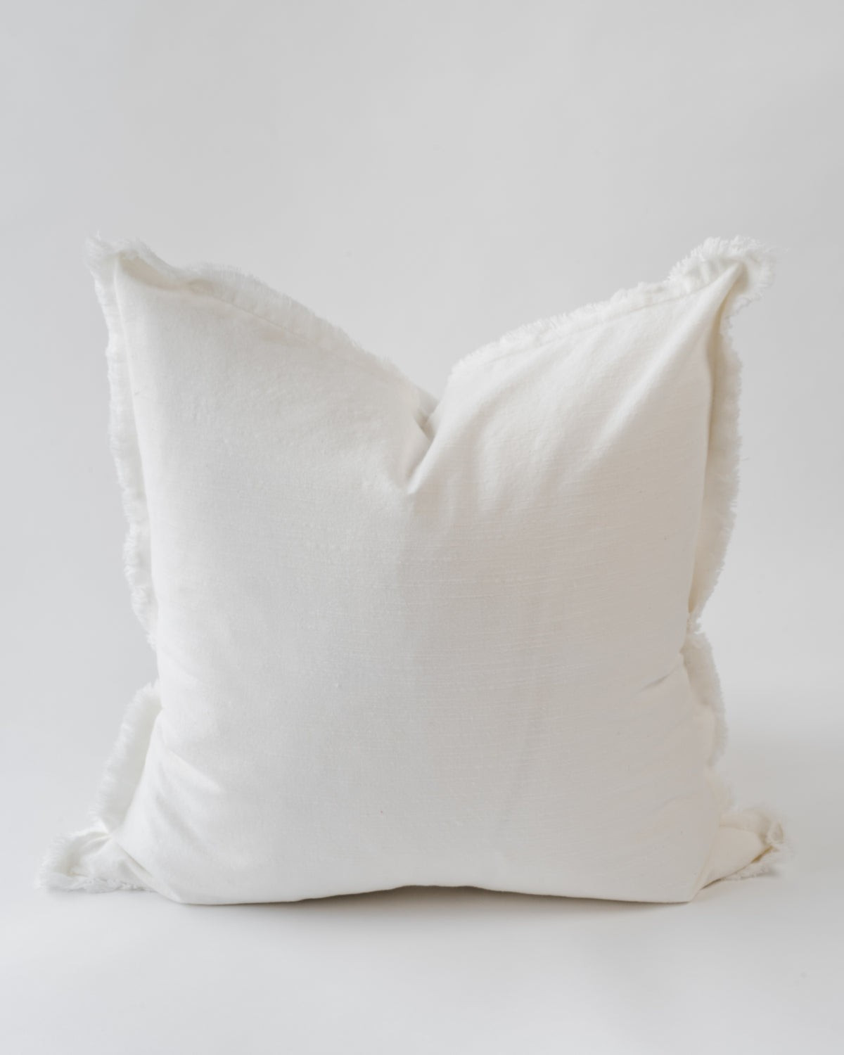 Linen Fringe Pillow Cover, Ivory | Mitch Allen Interiors
