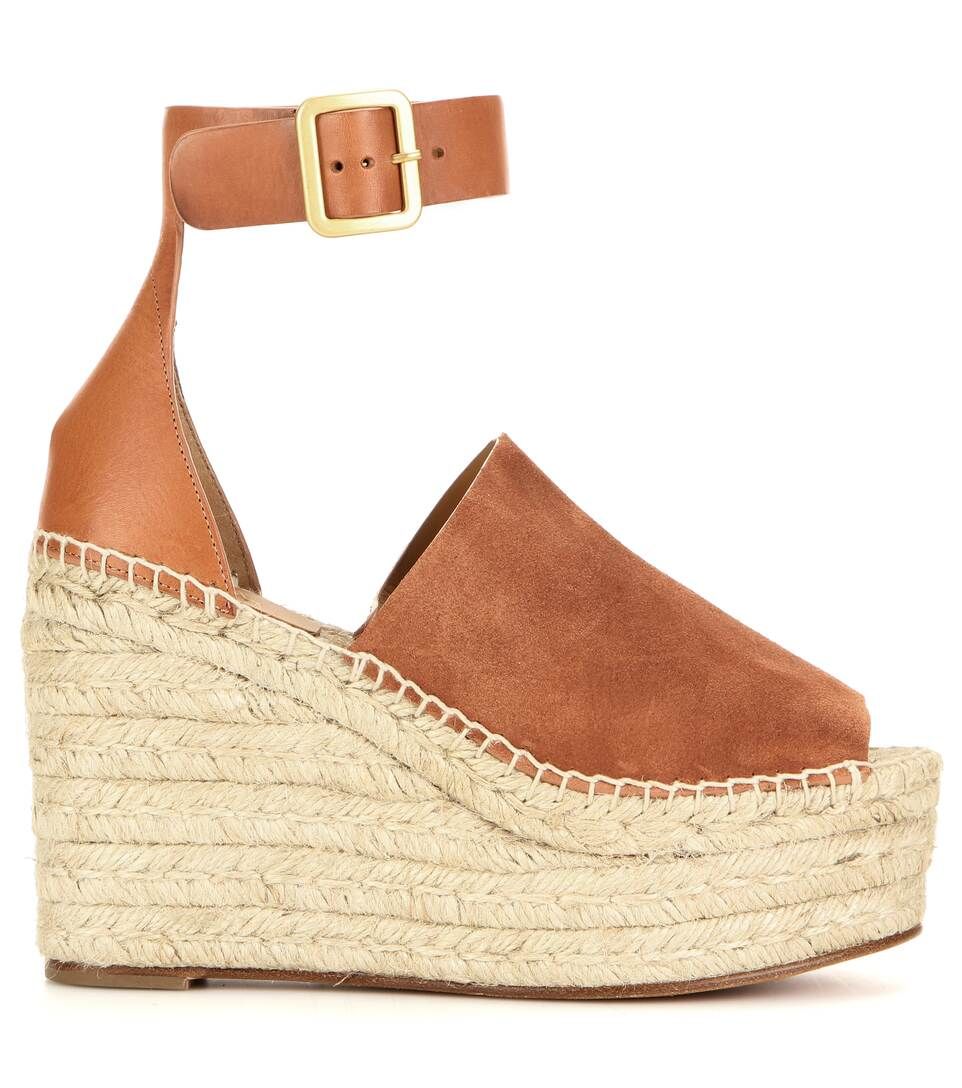Suede and leather wedge espadrilles | Mytheresa (US/CA)