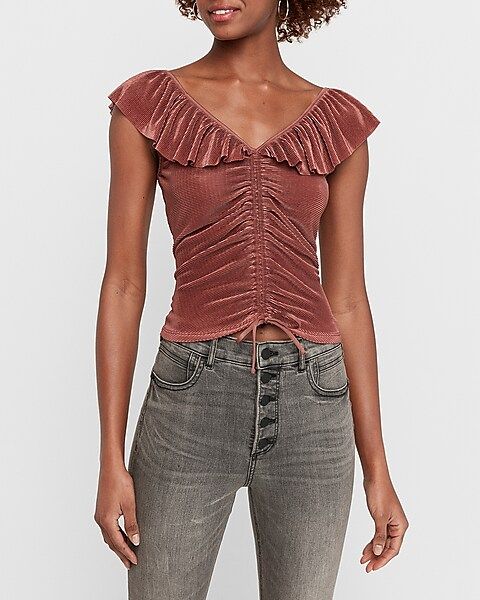 Pleated Cinched Front Top | Express