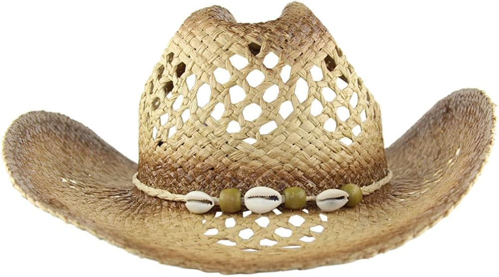 MINAKOLIFE Men's & Women's Western Style Cowboy/Cowgirl Straw Hat | Amazon (US)