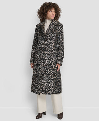 Women's Maxi Boucle Notch Collar Coat | Macy's