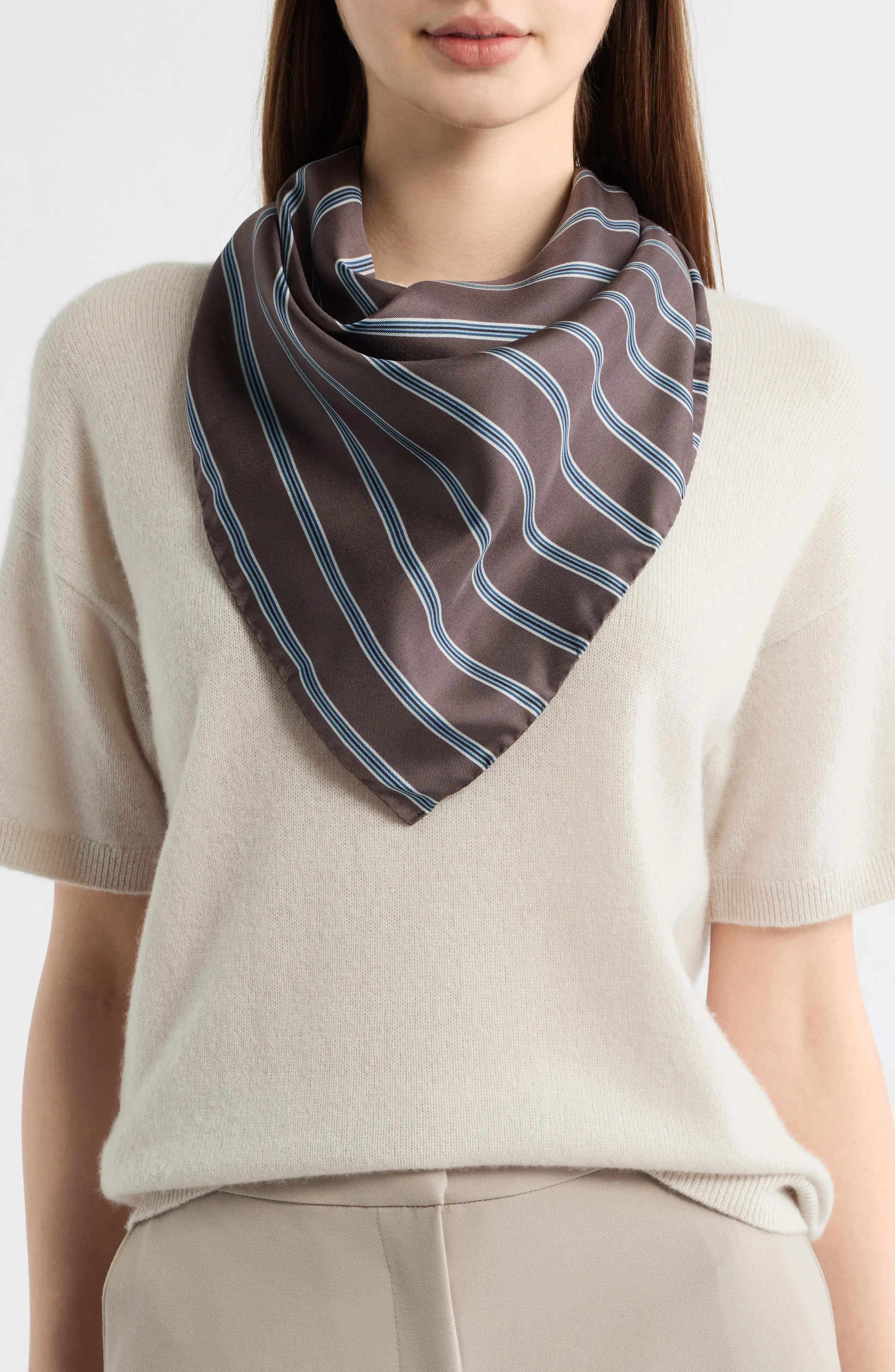 Stripe Silk Twill Scarf (Women) | Nordstrom | Nordstrom