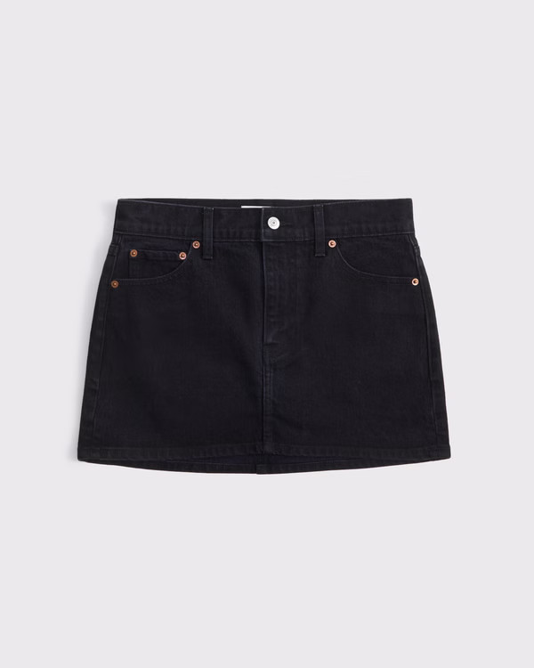 Mid Rise Denim Mini Skirt | Abercrombie & Fitch (US)