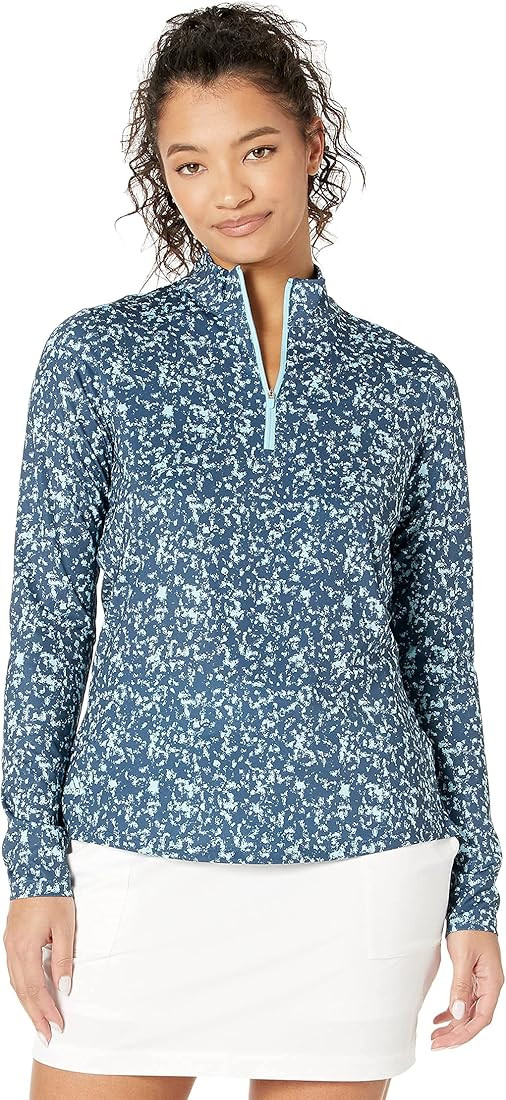 adidas Women's Printed Primegreen Aeroready Quarter Zip Pullover | Amazon (US)