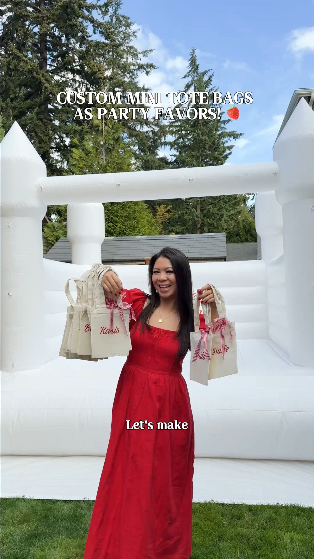 Custom mini tote bags! ❤️ I made 25 of these, each personalized with the kids’ names. I kept them simple so they could actually reuse them after the party!

I can’t wait to show you the party favor market where the kids used these to “shop” for their goodies! 🍓#cricuteasypress #customtotebag #partyfavor

Red dress, Cricut maker, tote bags, ribbon, cricut and Vinyl tool set, baskets, tablecloth

#LTKhome #LTKkids #LTKbag