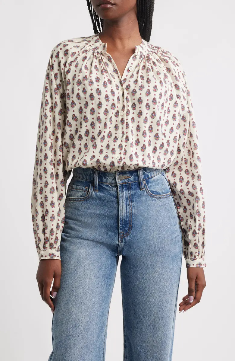 Julienne Paisley Print Organic Cotton Button-Up Shirt | Nordstrom