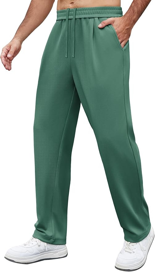 COOFANDY Mens Casual Sweatpants Open Bottom Lounge Pants Lightweight Workout Yoga Pants with Pock... | Amazon (US)
