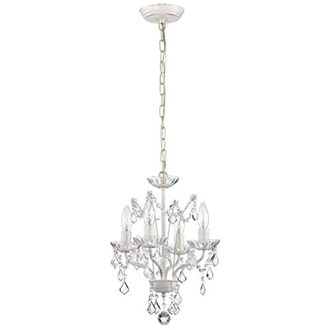 Mr.Color White Chandeliers Crystal Chandelier Lighting Fixture 6-Light Candle Chandelier for Girl... | Amazon (US)