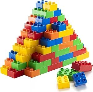 PREXTEX 150 Piece Classic Big Building Blocks, Large Toddler Blocks, Compatible with Most Major B... | Amazon (US)