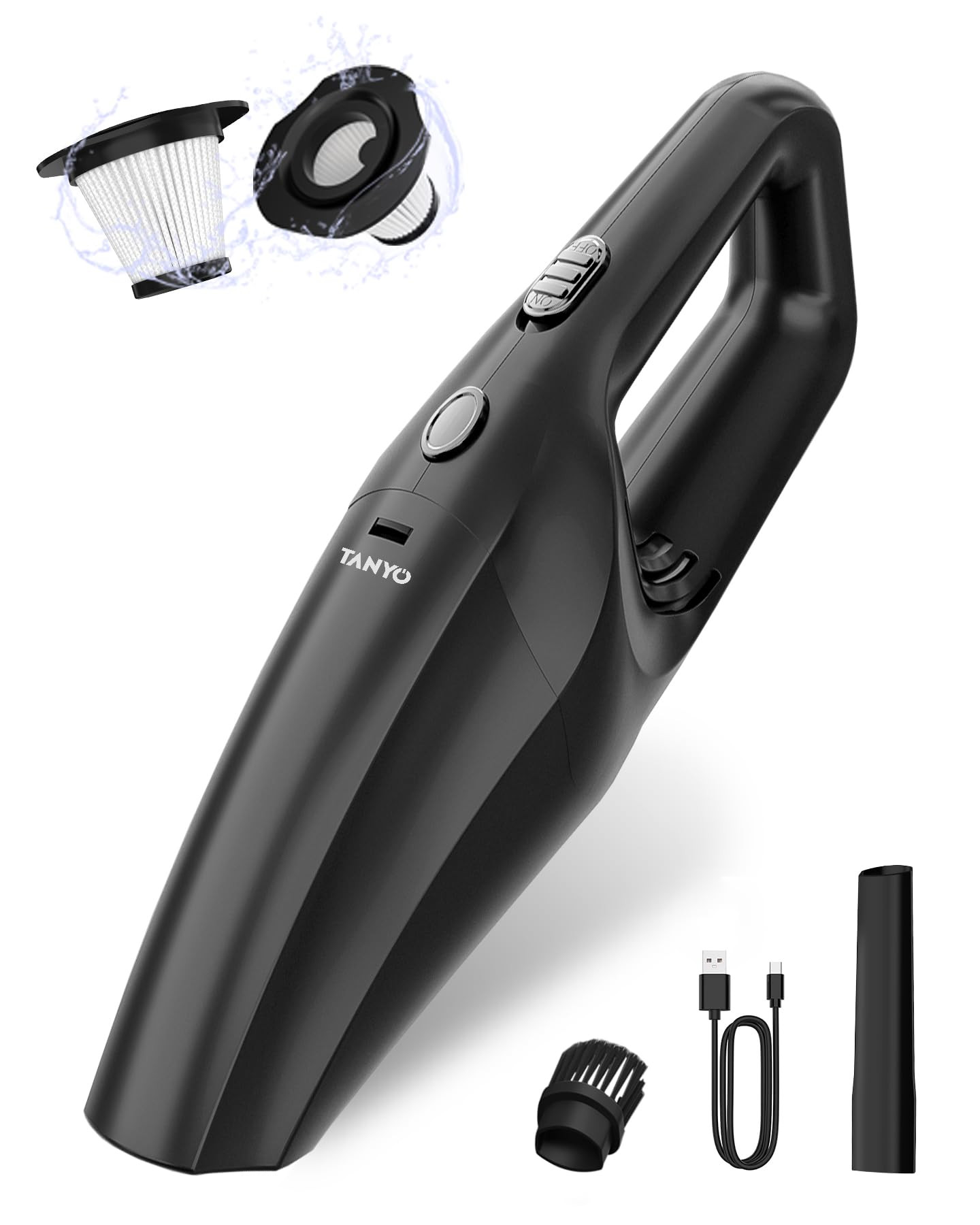 TANYO Handheld Car Vacuum Cordless, Portable Vacuum Cleaner with High Power Suction, Rechargeable... | Amazon (US)