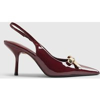 River Island Womens Red Metal Bow Court Heels | River Island UK & IE
