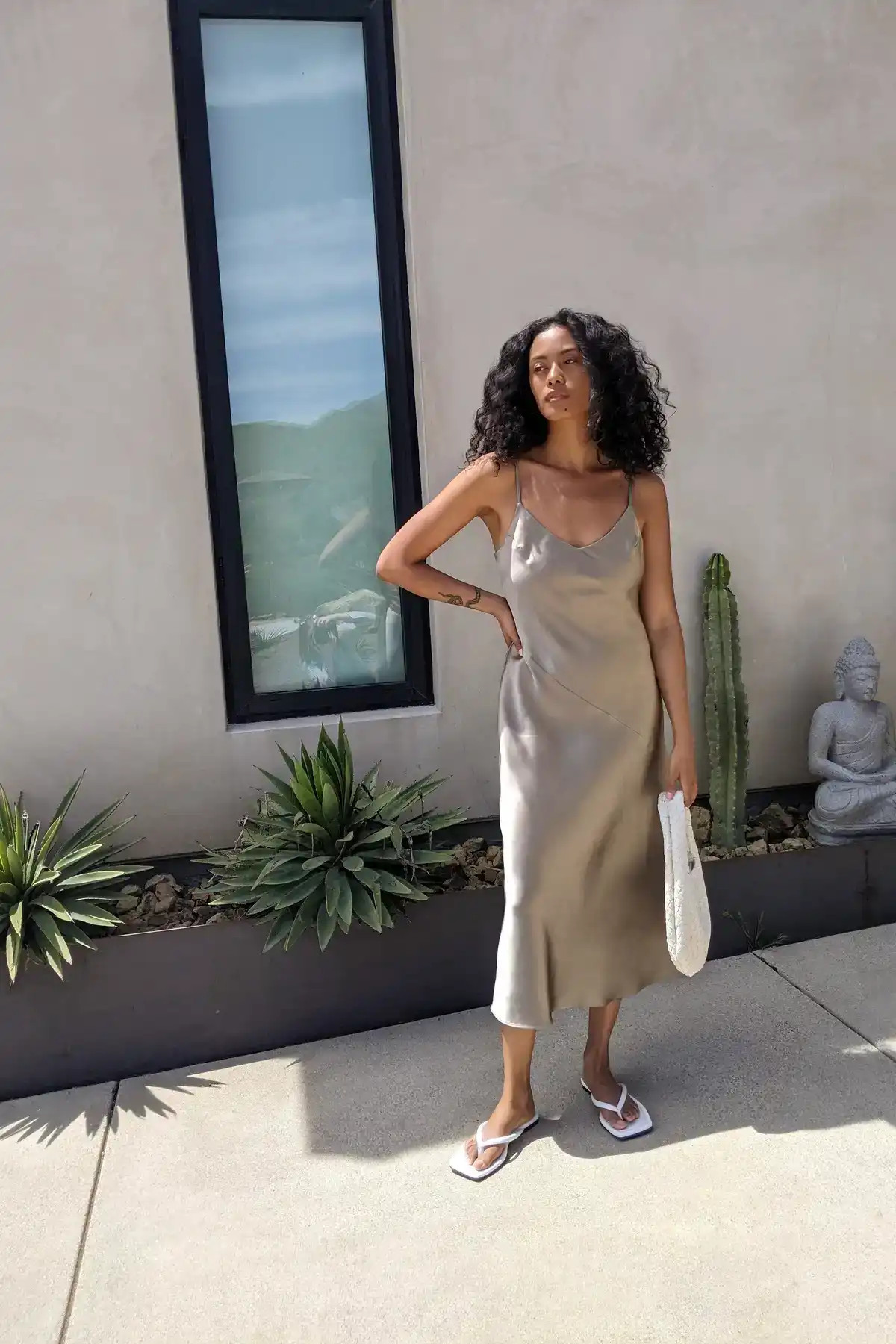 V-NECK SATIN SLIP MIDI DRESS        0.0 star rating   Write a review           $78    
 DR-10596-... | OAK + FORT