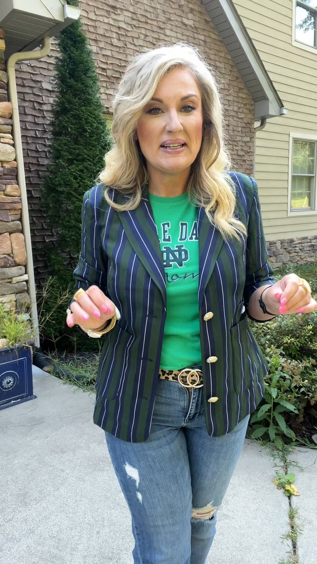 Wearing a medium in the blazer.  It’s available in misses and plus sizes. 

Game day outfit

#LTKootd #LTKOver40 #LTKMidsize