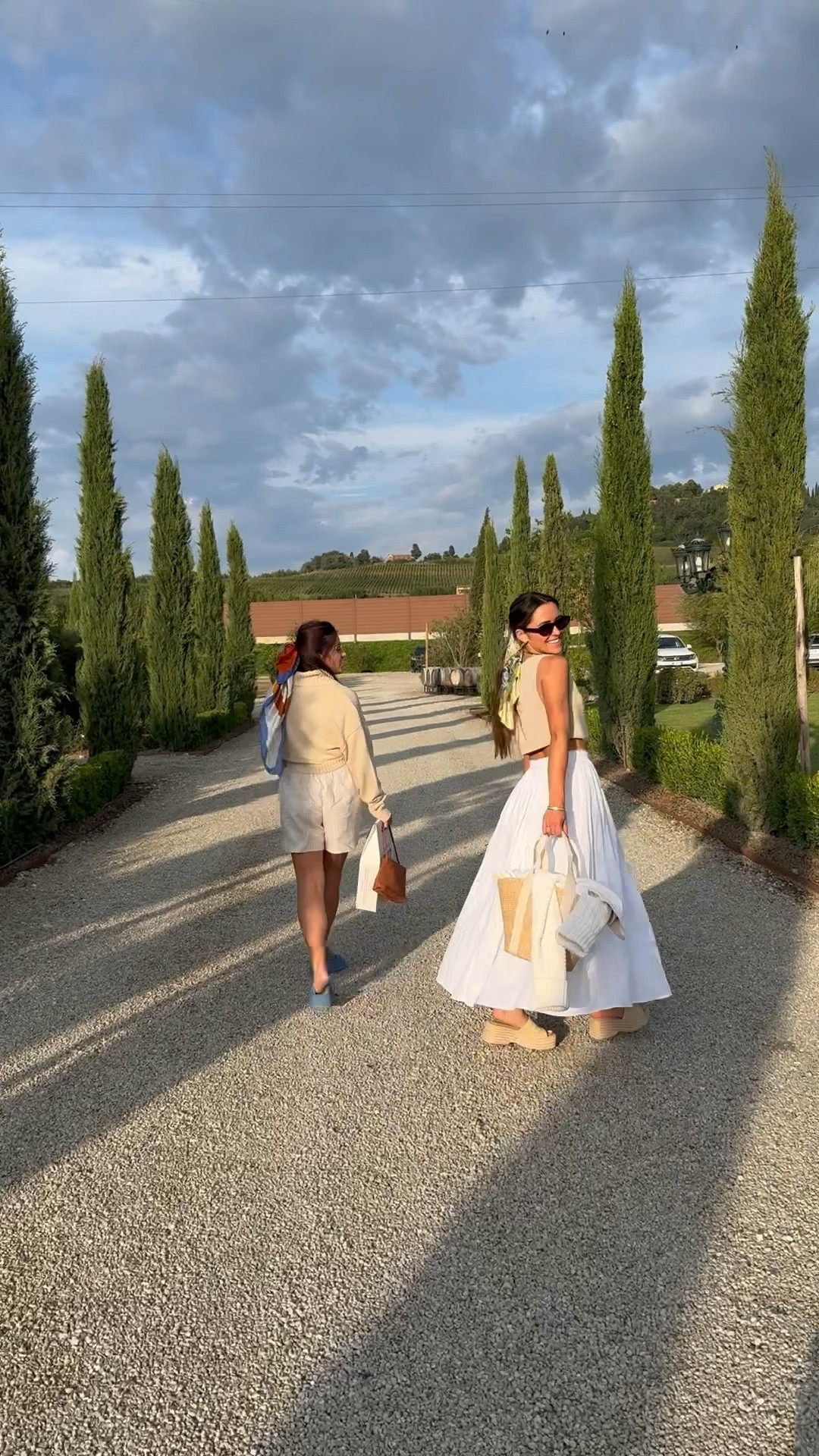 Vacation Outfit
this white maxi skirt from meshki  is PERFECT for summer or your next vacation. I wore it in Italy to a winery and LOVED it. These platform espadrille sandals were so comfortable to walk in. Linked similar woven tote bags. This lemon head scarf was the perfect addition to hairstyles or to tie onto my purse 💛

Top and skirt: XS

#LTKTravel #LTKShoeCrush #LTKItBag