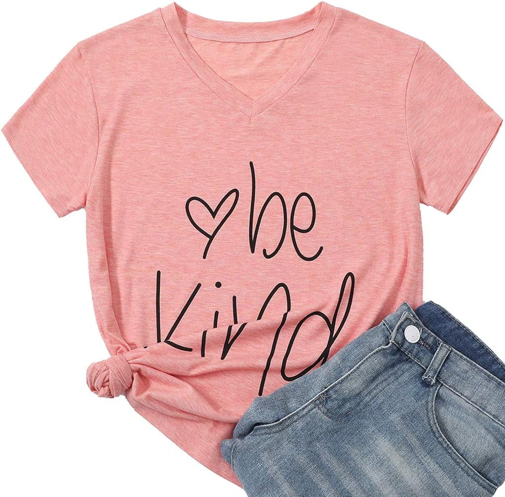 Hellopopgo Women's T Shirts Summer Shirts Graphic Tees Funny Shirts Casual Loose Fit Tops | Amazon (US)