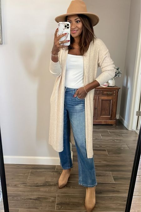 NSALE PICKS! This cardigan is an excellent basic! I’m wearing a size small. TTS as it’s slightly oversized. 

Jeans are size 25 or 4 and also part of the sale and so are my Sam Edelman booties! TTS in the shoes 

White top, linking similar 

#LTKsalealert #LTKSeasonal #LTKstyletip