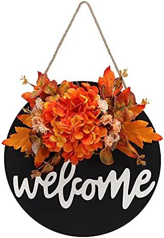 Fall Wreaths for Front Door,Fall Welcome Sign for Front Door Front Door Welcome Sign Wreath, Fall... | Amazon (US)