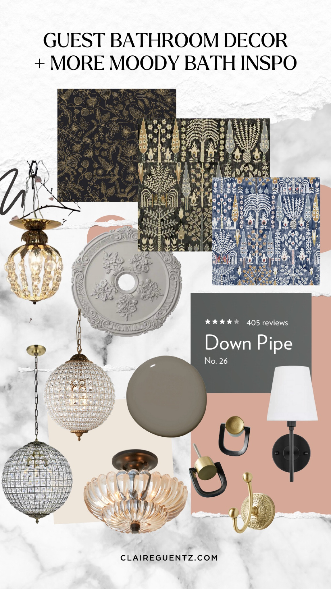 Moody bathroom decor; guest bathroom inspo; peel & stick wallpaper. Color used in our guest bath is “down pipe” linked below 

 #competition

#LTKhome #LTKunder100 #LTKFind