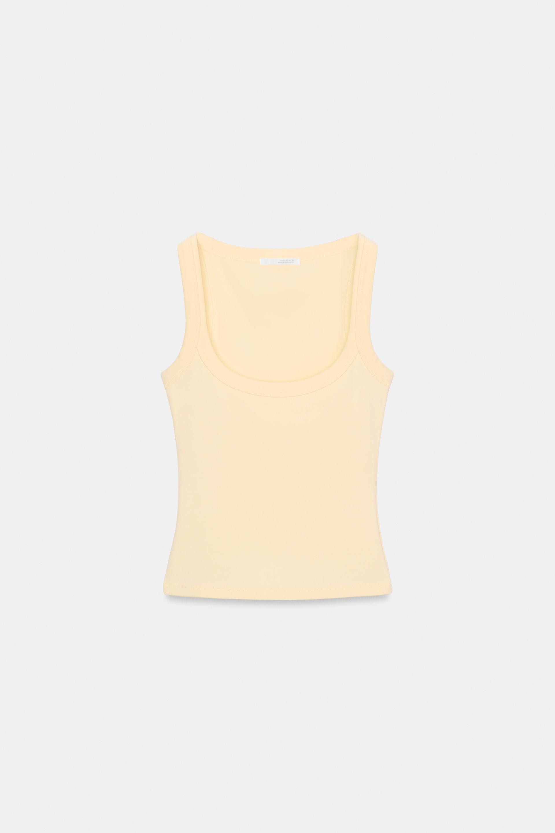 COTTON SLEEVELESS T-SHIRT | Zara US